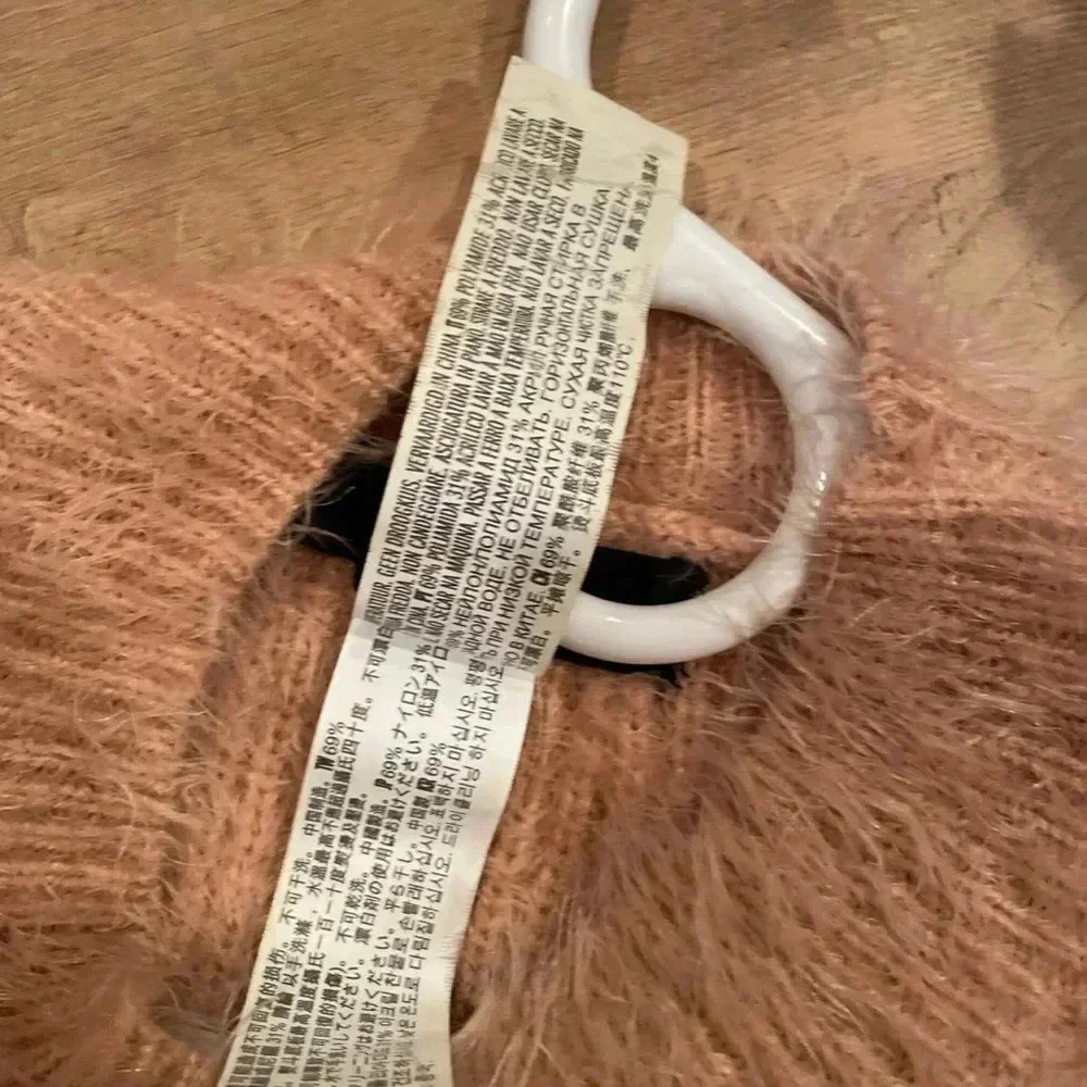 Forever 21 Peach Cozy Crew Sweater Side Ties Med Balletcore/Boho/Feminine - Picture 13 of 16